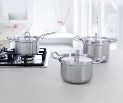 BK Q-linair Master RVS Pannenset - 5-delig - Veilig Afgietsysteem -Kookgerei Serviesgoed Winkel 1200x1008