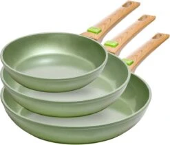 Just Vegan Koekenpan ECO Met Afneembaar Handvat 20 Cm Aluminium Groen -Kookgerei Serviesgoed Winkel 1200x1024