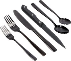 Deleca 6 Persoons Bestekset (36-delig) - Lepels, Messen, Vorken & Steakmessen - Vaatwasserbestendig - Zwart / RVS 17 Deleca 6 Persoons Bestekset (36-delig) - Lepels, Messen, Vorken & Steakmessen - Vaatwasserbestendig - Zwart / RVS -Kookgerei Serviesgoed Winkel 1200x1036 3