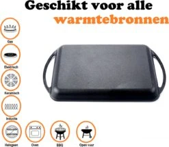 Kicinn Grillplaat - Gietijzer - Geëmailleerd - Incl. Accessoires - Ø 33 X 21.8 Cm (LxB) -Kookgerei Serviesgoed Winkel 1200x1045