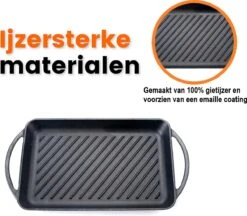 Kicinn Grillplaat - Gietijzer - Geëmailleerd - Incl. Accessoires - Ø 33 X 21.8 Cm (LxB) -Kookgerei Serviesgoed Winkel 1200x1050