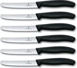 Victorinox Tafelmes 6 Stuks Zwart Krom Heft 13 Victorinox Tafelmes 6 Stuks Zwart Krom Heft -Kookgerei Serviesgoed Winkel 1200x1060