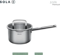 Sola Pannenset Juvia - 4 Delig - Ø 16,16,18,20 Cm - Zilver - RVS - Sandwichbodem -Kookgerei Serviesgoed Winkel 1200x1110 1