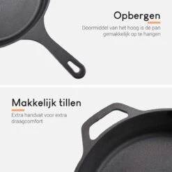 Ocina Gietijzeren Pan – ø30,5cm - Skillet - Koekenpan – Hapjespan – Koekenpan Inductie – Koekenpannenset - Gietijzeren Pan Bbq - Gietijzer -Kookgerei Serviesgoed Winkel 1200x1200 10
