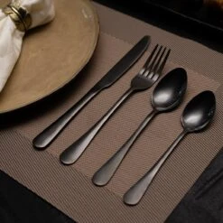OEC Kitchen Bestekset 36-delig - Zwart - 6 Persoons - Steakmessen - Messen - Vorken - Lepels - RVS -Kookgerei Serviesgoed Winkel 1200x1200 432