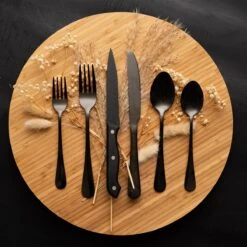 OEC Kitchen Bestekset 36-delig - Zwart - 6 Persoons - Steakmessen - Messen - Vorken - Lepels - RVS -Kookgerei Serviesgoed Winkel 1200x1200 433
