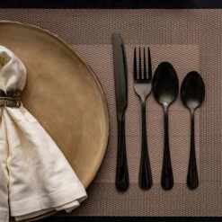 OEC Kitchen Bestekset 36-delig - Zwart - 6 Persoons - Steakmessen - Messen - Vorken - Lepels - RVS -Kookgerei Serviesgoed Winkel 1200x1200 434