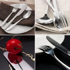 Deleca 12 Persoons Bestekset (72-delig) - Lepels, Messen, Vorken & Steakmessen - Vaatwasserbestendig - Zilver / RVS -Kookgerei Serviesgoed Winkel 1200x1200 438