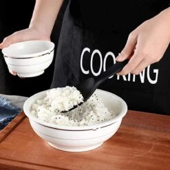 Doodadeals® Siliconen Rijstlepel - Rijst Opscheplepel - Rijstlepel Kunststof - Zwart - 1 Stuk -Kookgerei Serviesgoed Winkel 1200x1200 482