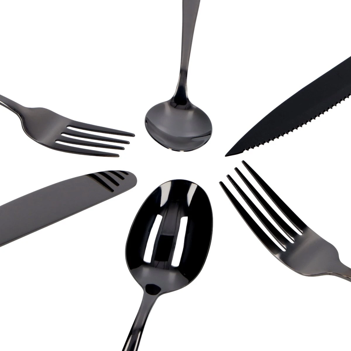 Deleca 6 Persoons Bestekset (36-delig) - Lepels, Messen, Vorken & Steakmessen - Vaatwasserbestendig - Zwart / RVS 7 Deleca 6 Persoons Bestekset (36-delig) - Lepels, Messen, Vorken & Steakmessen - Vaatwasserbestendig - Zwart / RVS - Afbeelding 7