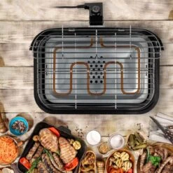 Princess 112252 Hybride Barbecue – Elektrische BBQ - Tafelmodel - 2000W - 44x 29cm - Gebruik Elektrisch Of Met Kolen -Kookgerei Serviesgoed Winkel 1200x1200 499