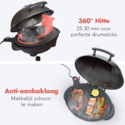KitchenBrothers Elektrische BBQ - Met Grillplaat - Anti-aanbaklaag - Incl. Plank/Houders - Grilloppervlak 46,5x33,8cm - Tot 300°C - 2400W - Zwart 14 KitchenBrothers Elektrische BBQ - Met Grillplaat - Anti-aanbaklaag - Incl. Plank/Houders - Grilloppervlak 46,5x33,8cm - Tot 300°C - 2400W - Zwart -Kookgerei Serviesgoed Winkel 1200x1200 506