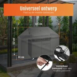 GrillX Barbecue Hoes - 145 X 61 X 117cm - BBQ Hoes Waterdicht - Beschermhoes Inclusief Trekkoord - BBQ Accesoires -Kookgerei Serviesgoed Winkel 1200x1200 538