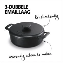 BRABANTIA THE DUTCH Gietijzeren Braadpan - Ø 28cm - MAT Zwart - Inductie 7 BRABANTIA THE DUTCH Gietijzeren Braadpan - Ø 28cm - MAT Zwart - Inductie -Kookgerei Serviesgoed Winkel 1200x1200 87