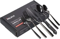 Deleca 6 Persoons Bestekset (36-delig) - Lepels, Messen, Vorken & Steakmessen - Vaatwasserbestendig - Zwart / RVS 19 Deleca 6 Persoons Bestekset (36-delig) - Lepels, Messen, Vorken & Steakmessen - Vaatwasserbestendig - Zwart / RVS -Kookgerei Serviesgoed Winkel 1200x796 5