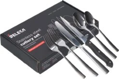 Deleca 8 Persoons Bestekset (48-delig) - Lepels, Messen, Vorken & Steakmessen - Vaatwasserbestendig - Zilver / RVS -Kookgerei Serviesgoed Winkel 1200x799 49
