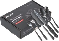 Deleca 12 Persoons Bestekset (72-delig) - Lepels, Messen, Vorken & Steakmessen - Vaatwasserbestendig - Zilver / RVS -Kookgerei Serviesgoed Winkel 1200x833