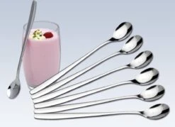 Merkloos Latte Macchiato Lepels – RVS Lange Yoghurt, Dessert Of Koffie Lepeltjes – Set Van 6 Stuks -Kookgerei Serviesgoed Winkel 1200x868