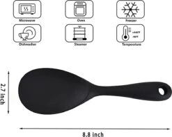 Doodadeals® Siliconen Rijstlepel - Rijst Opscheplepel - Rijstlepel Kunststof - Zwart - 1 Stuk -Kookgerei Serviesgoed Winkel 1200x960 2