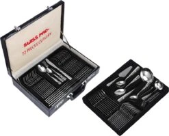 Swiss Pro+ Bestekset In Koffer-72 Delig-12 Persoons-Zwitsers Kwaliteit-Complete Set-100% Roestvrijstaal-Modern 17 Swiss Pro+ Bestekset In Koffer-72 Delig-12 Persoons-Zwitsers Kwaliteit-Complete Set-100% Roestvrijstaal-Modern -Kookgerei Serviesgoed Winkel 1200x967