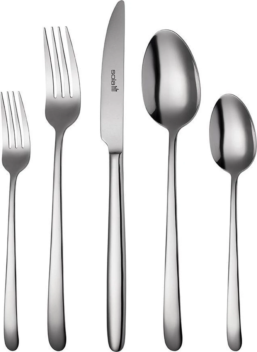 Sola Bestekset Ibiza - Economy - 9 Persoons - 90 Delig - Zilver Chroomstaal 18/0 - RVS 1 Sola Bestekset Ibiza - Economy - 9 Persoons - 90 Delig - Zilver Chroomstaal 18/0 - RVS