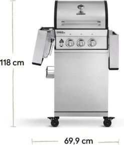 Burnhard Gas BBQ FRED JR. Deluxe - 2 Branders - Incl. Keramische Infraroodbrander & Afdekhoes - Deluxe -Kookgerei Serviesgoed Winkel 1027x1200