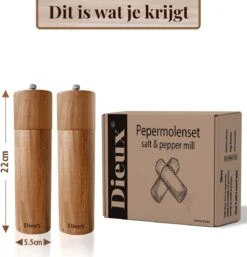 Dieux® - Peper En Zoutmolen Set - Cilinder Vorm - 22CM - Zout Peper Kruiden - 2 Stuks - Acacia Hout - Instelbare Maalgraad - Duurzaam - Luxe Kwaliteit - Hervulbaar - Pepermolen - Zoutmolen - BBQ Accesoires - Pasen 13 Dieux® - Peper En Zoutmolen Set - Cilinder Vorm - 22CM - Zout Peper Kruiden - 2 Stuks - Acacia Hout - Instelbare Maalgraad - Duurzaam - Luxe Kwaliteit - Hervulbaar - Pepermolen - Zoutmolen - BBQ Accesoires - Pasen -Kookgerei Serviesgoed Winkel 1152x1200