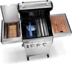 Burnhard Gas BBQ FRED JR. Deluxe - 2 Branders - Incl. Keramische Infraroodbrander & Afdekhoes - Deluxe -Kookgerei Serviesgoed Winkel 1200x1057