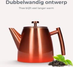 Vaja® Theepot Juliette Rosé Dubbelwandig -Kookgerei Serviesgoed Winkel 1200x1099