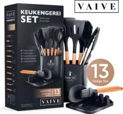VAIVE Kookgerei Set 13-delig Met Houder - Keukengerei Set - Garde - Spatel Silicone -Kookgerei Serviesgoed Winkel 1200x1113