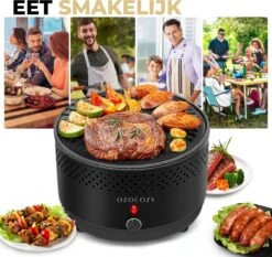 Ozocozy BBQ-ONE Houtskool Tafelbarbecue - Ø30 Cm- Zwart - Incl. Draagtas, Siliconen Bakkwast En RVS-Barbecuetang -Kookgerei Serviesgoed Winkel 1200x1133 2