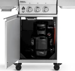 Burnhard Gas BBQ FRED JR. Deluxe - 2 Branders - Incl. Keramische Infraroodbrander & Afdekhoes - Deluxe -Kookgerei Serviesgoed Winkel 1200x1135