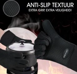 Sense Of Taste Ovenwanten - 2 Stuks - Ovenhandschoenen - Hittebestendig - 230°C - Siliconen - Zwart - Koken - Extra Lang -Kookgerei Serviesgoed Winkel 1200x1154