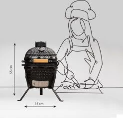 BluMill Kamado BBQ Egg - Kamado 13 Inch - Incl. Vlees Thermometer - Houtskoolbarbecues - Zwart - Ø 27cm -Kookgerei Serviesgoed Winkel 1200x1156 2