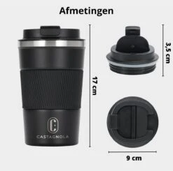 Castagnola Design RVS Koffiebeker To Go - Zwart - 380ml - Thermosbeker - Theebeker -Kookgerei Serviesgoed Winkel 1200x1191 1