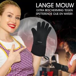 Sense Of Taste Ovenwanten - 2 Stuks - Ovenhandschoenen - Hittebestendig - 230°C - Siliconen - Zwart - Koken - Extra Lang -Kookgerei Serviesgoed Winkel 1200x1196
