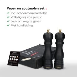 Deleca Luxe Peper En Zoutmolen Set - Met Geschenkdoos - Zout / Pepermolen - Rubberhout - Zwart & Goud 19 Deleca Luxe Peper En Zoutmolen Set - Met Geschenkdoos - Zout / Pepermolen - Rubberhout - Zwart & Goud -Kookgerei Serviesgoed Winkel 1200x1200 145