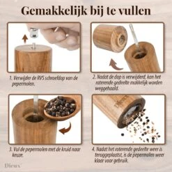 Dieux® - Peper En Zoutmolen Set - Cilinder Vorm - 22CM - Zout Peper Kruiden - 2 Stuks - Acacia Hout - Instelbare Maalgraad - Duurzaam - Luxe Kwaliteit - Hervulbaar - Pepermolen - Zoutmolen - BBQ Accesoires - Pasen 10 Dieux® - Peper En Zoutmolen Set - Cilinder Vorm - 22CM - Zout Peper Kruiden - 2 Stuks - Acacia Hout - Instelbare Maalgraad - Duurzaam - Luxe Kwaliteit - Hervulbaar - Pepermolen - Zoutmolen - BBQ Accesoires - Pasen -Kookgerei Serviesgoed Winkel 1200x1200 169