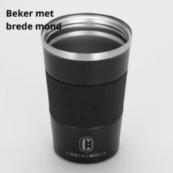Castagnola Design RVS Koffiebeker To Go - Zwart - 380ml - Thermosbeker - Theebeker -Kookgerei Serviesgoed Winkel 1200x1200 187