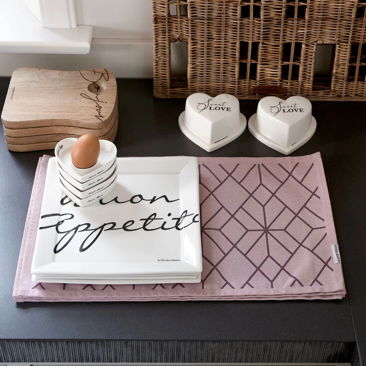 Riviera Maison Eierdop Set Van 2 - The Perfect Heart Egg Cup - Porselein 3 Riviera Maison Eierdop Set Van 2 - The Perfect Heart Egg Cup - Porselein - Afbeelding 3