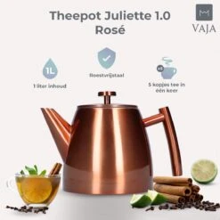 Vaja® Theepot Juliette Rosé Dubbelwandig -Kookgerei Serviesgoed Winkel 1200x1200 290