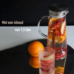 MÊZON® Schenkkan - Glazen Waterkan - Waterkaraf Voor Fruitwater - Multifunctionele Decanteer Karaf - Kan Met Deksel - 1.5L Capaciteit -Kookgerei Serviesgoed Winkel 1200x1200 332