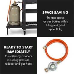 Klarstein Kingsville Double Barbecue - Houtskool- En Gasbarbecue - Smoker BBQ - Inclusief Deksels En Thermometer - Met 2 Roosters - Zwart -Kookgerei Serviesgoed Winkel 1200x1200 370