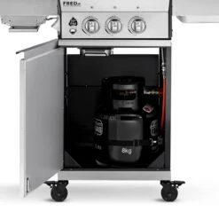 Burnhard Gas BBQ FRED JR. Deluxe - 2 Branders - Incl. Keramische Infraroodbrander & Afdekhoes - Deluxe -Kookgerei Serviesgoed Winkel 1200x1200 425