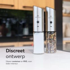 101Products Peper- & Zoutmolen Elektrisch - USB Oplaadbaar - Pepermolen - Zoutmolen - RVS -Kookgerei Serviesgoed Winkel 1200x1200 81