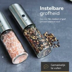 101Products Peper- & Zoutmolen Elektrisch - USB Oplaadbaar - Pepermolen - Zoutmolen - RVS -Kookgerei Serviesgoed Winkel 1200x1200 82