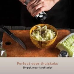 DODANA Premium Peper - & Zoutmolen Elektrisch - 1 Stuk - Pepermolen - Zoutmolen - Oplaadbaar - USB - Elektrische Pepermolen - RVS - Zwaartekracht Functie - LED Lamp - Nl Handleiding - Incl Borsteltje -Kookgerei Serviesgoed Winkel 1200x1200 88