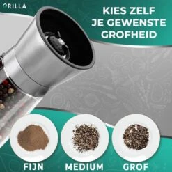 Peper En Zoutmolen Set - RVS Zout En Peperstel - Zoutvaatje En Pepermolen - 2 In 1 9 Peper En Zoutmolen Set - RVS Zout En Peperstel - Zoutvaatje En Pepermolen - 2 In 1 -Kookgerei Serviesgoed Winkel 1200x1200 93