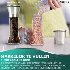 Peper En Zoutmolen Set - RVS Zout En Peperstel - Zoutvaatje En Pepermolen - 2 In 1 11 Peper En Zoutmolen Set - RVS Zout En Peperstel - Zoutvaatje En Pepermolen - 2 In 1 -Kookgerei Serviesgoed Winkel 1200x1200 95