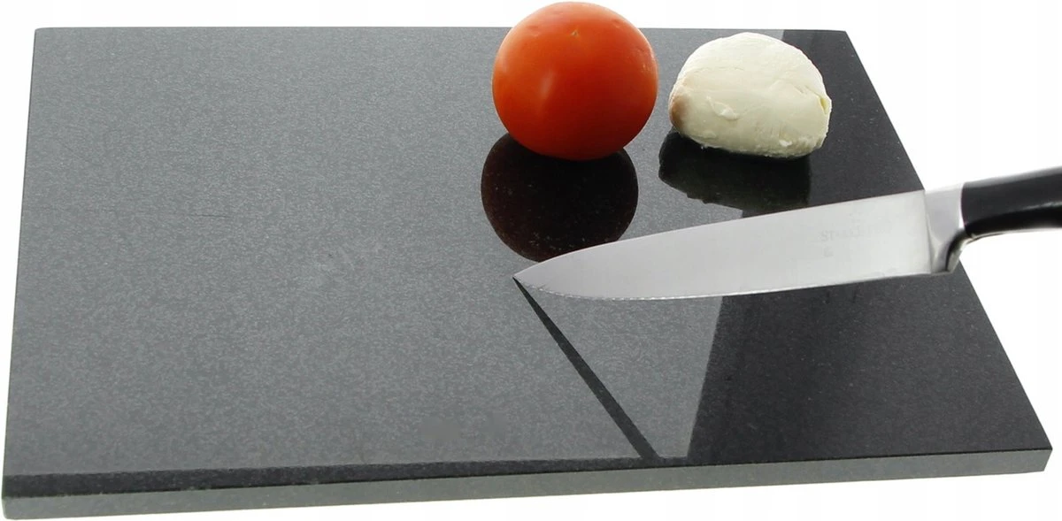 Marmeren Snijplank - Serveersteen - 30 X 40 Cm - Anti-slip Voetjes - Zwart 1 Marmeren Snijplank - Serveersteen - 30 X 40 Cm - Anti-slip Voetjes - Zwart